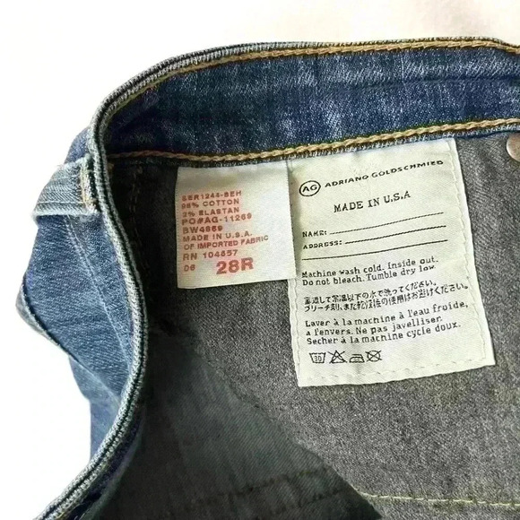 Adriano Goldschmied The Premiere Cuffed Ankle Skinny Straight Jeans Size 28R - Picture 13 of 16